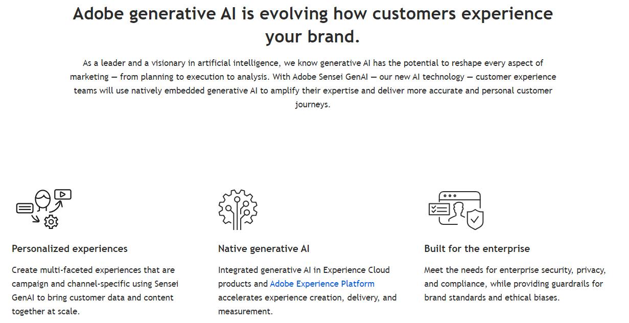 AI tools like Adobe Sensei allow for the creation of personalized marketing experiences for consumers