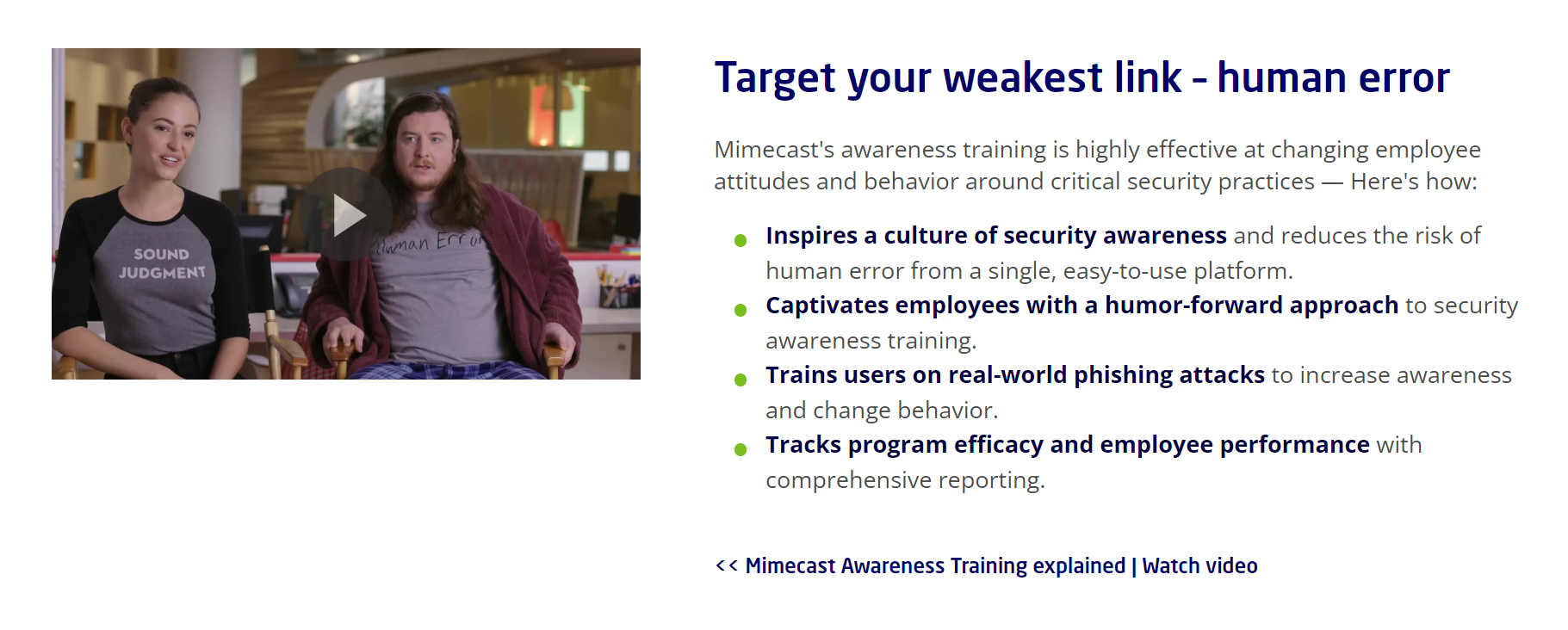 The cybersecurity awareness ad also includes a video explaining how people are often the weakest link for companies