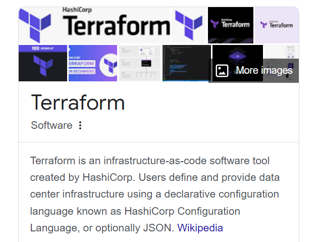 Screenshot of the Terraform Software description on Wikipedia