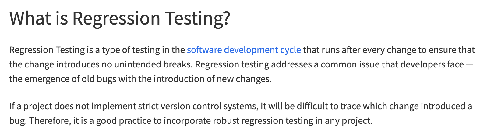 Screenshot of Browserstack's regression testing article