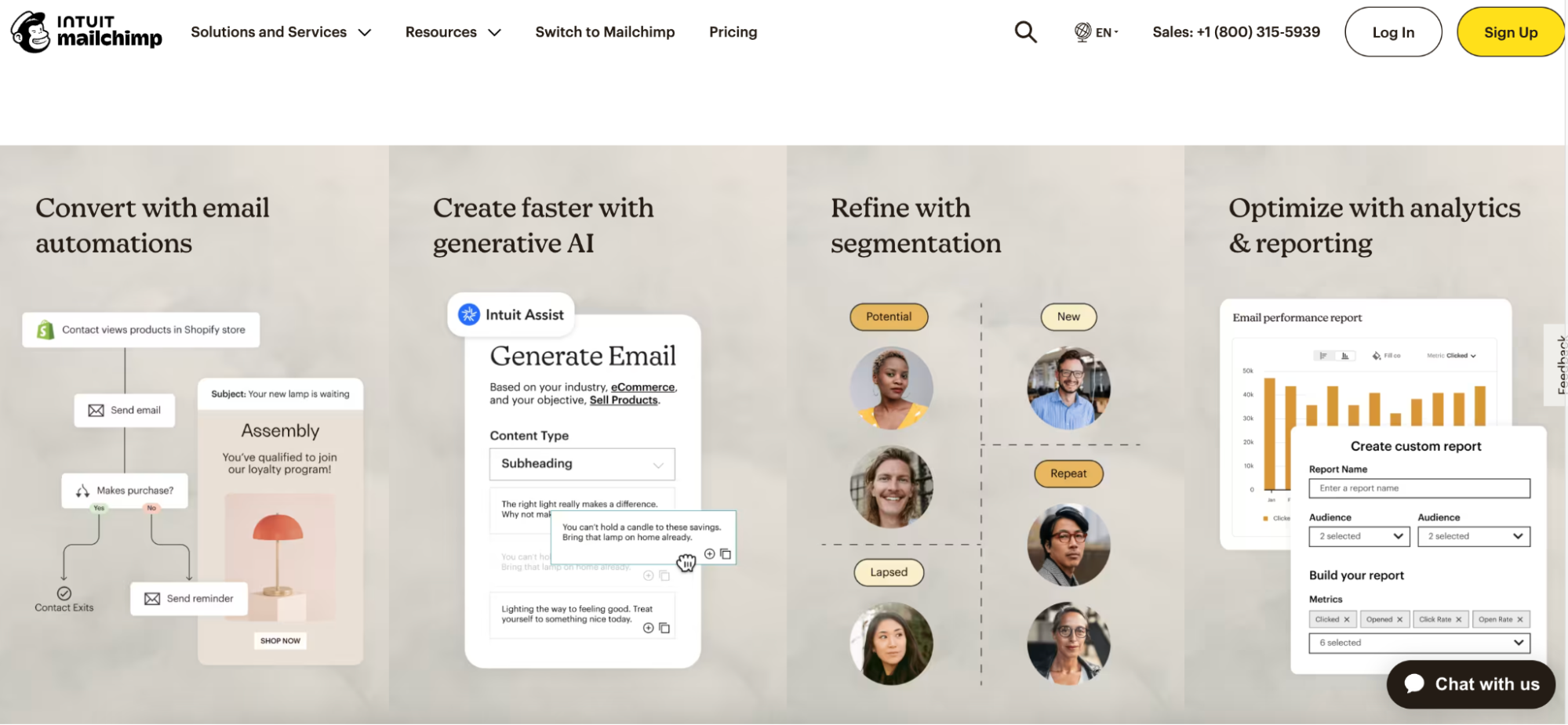 Mailchimp homepage