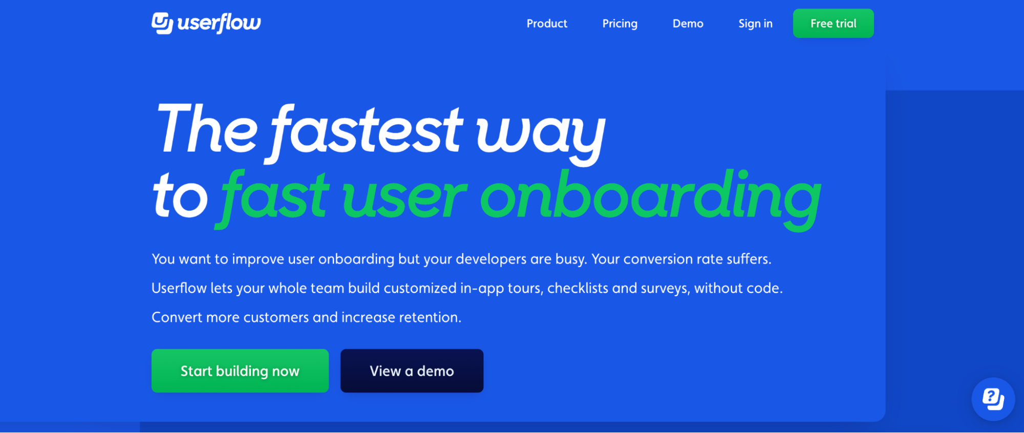 Userflow homepage