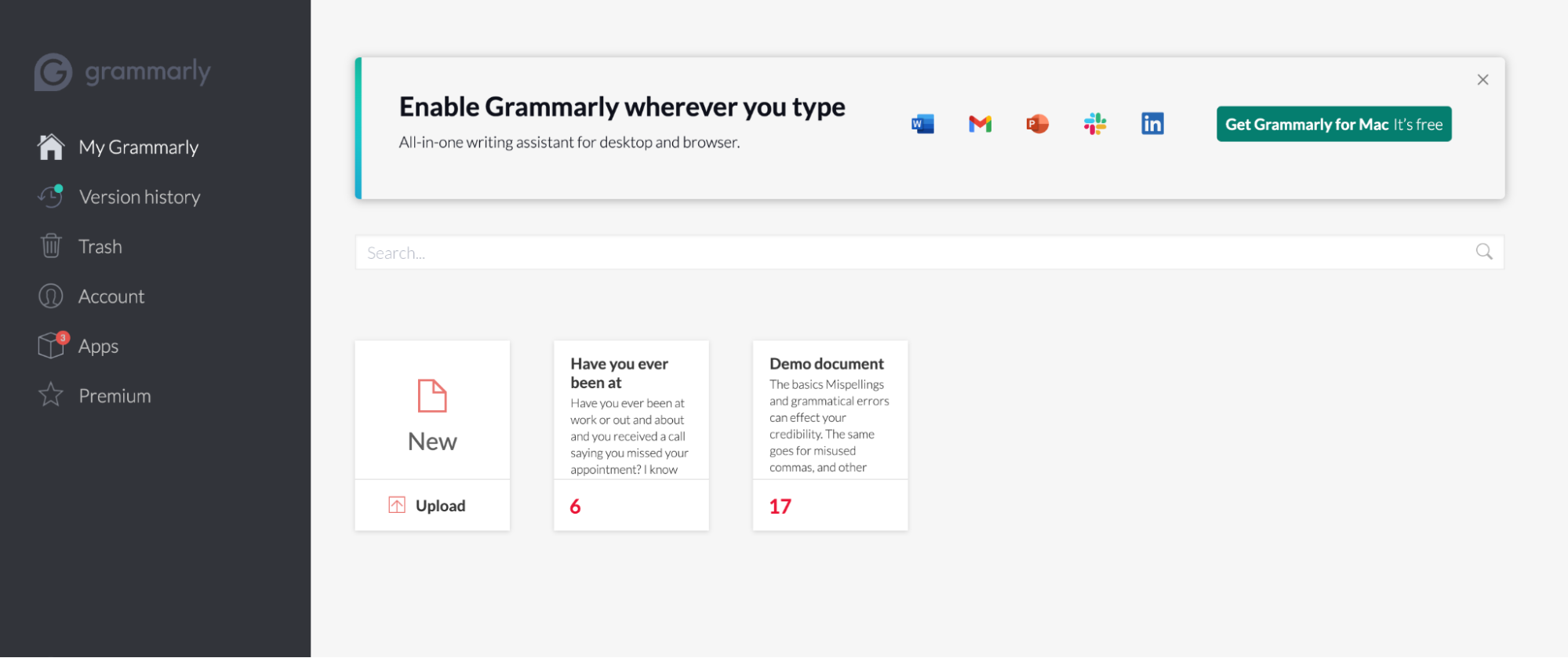 Grammarly homepage