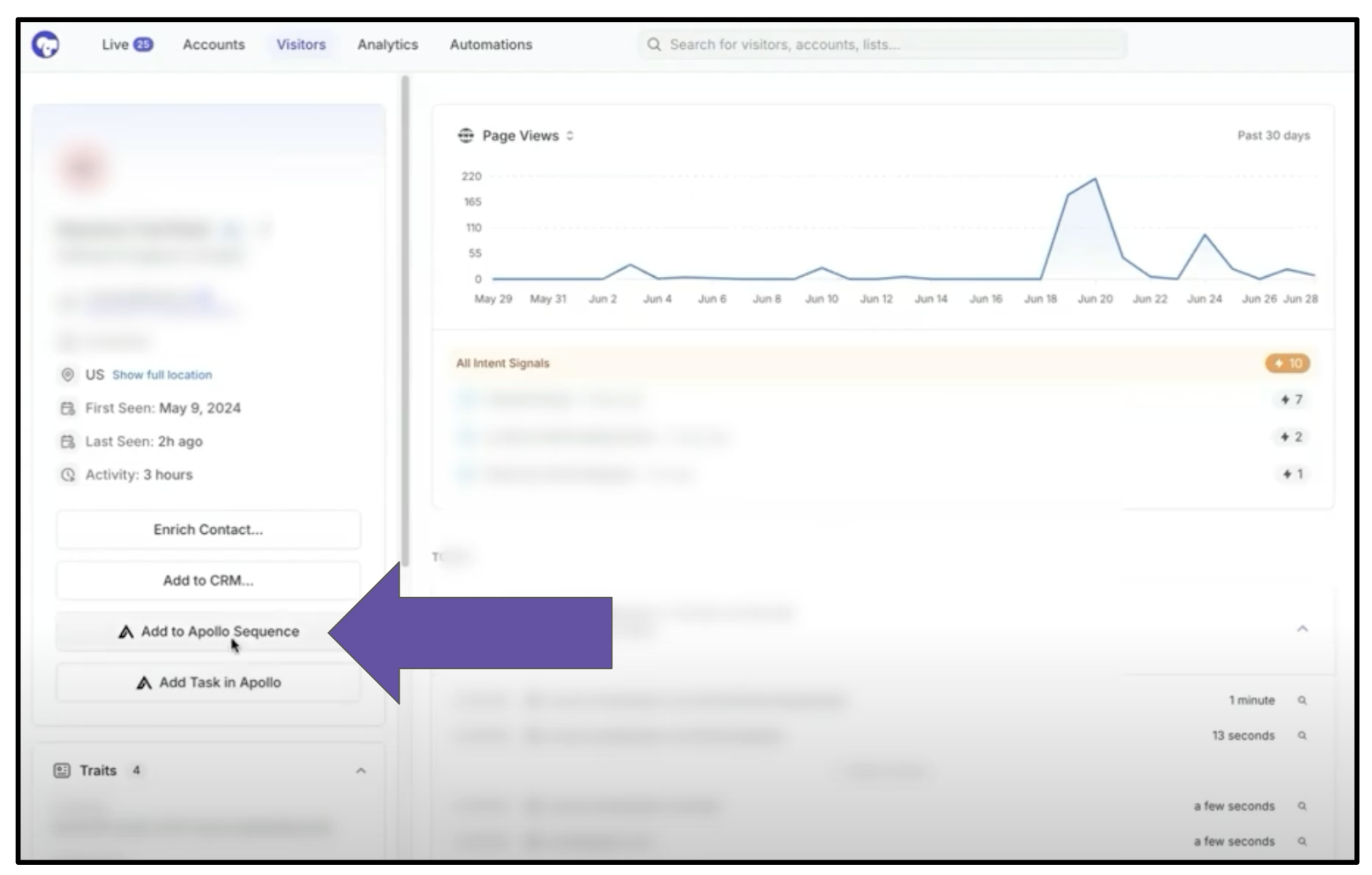 A screenshot of Koala's platform detailing how you can use the Apollo Sequence tool