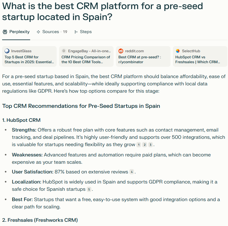 Perplexity creates hyper-targeted search results for SaaS users