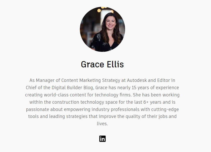Autodesk Author Profile - Grace Ellis