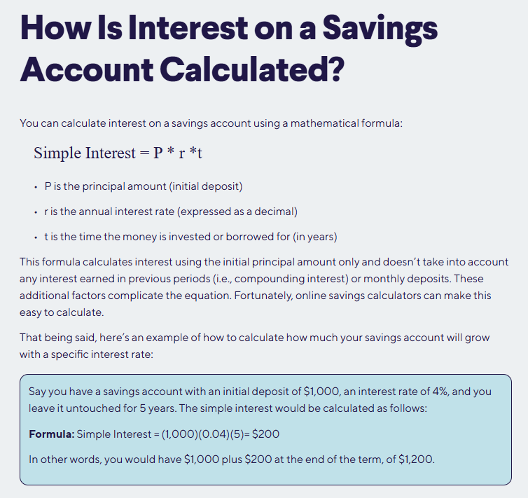 SoFi related question "How Is Interest on a Savings Account Calculated?"
