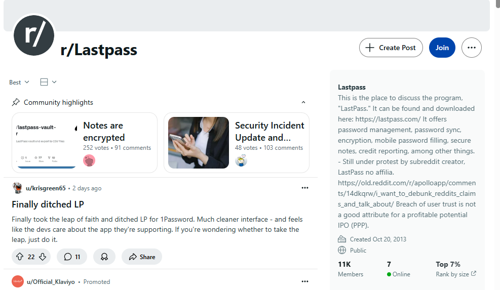 r/Lastpass is not affiliated with LastPass