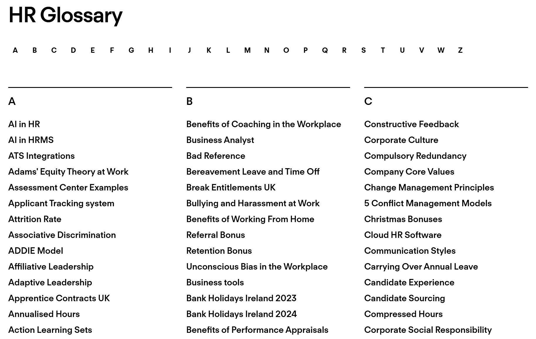 Personio's HR Lexicon glossary subfolder contains over 500 pages
