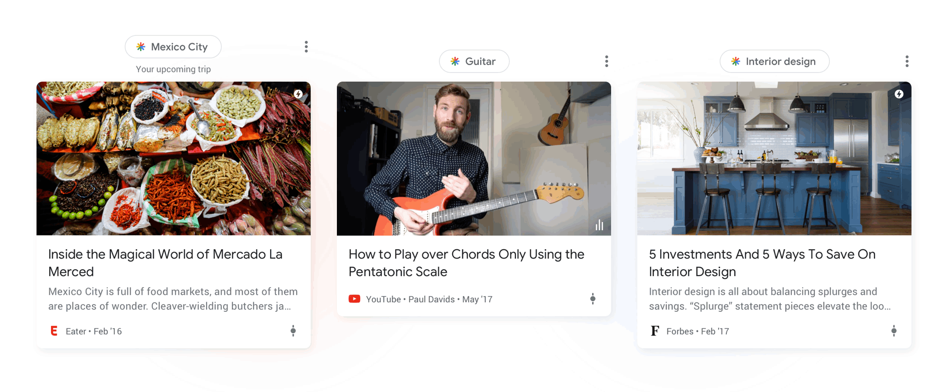 Google Discover feed on mobile