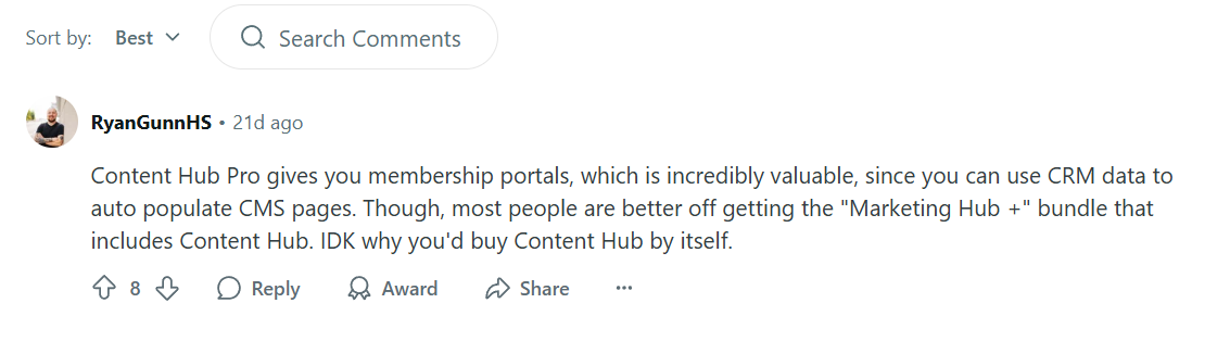 r/hubspot post about Content Hub pricing