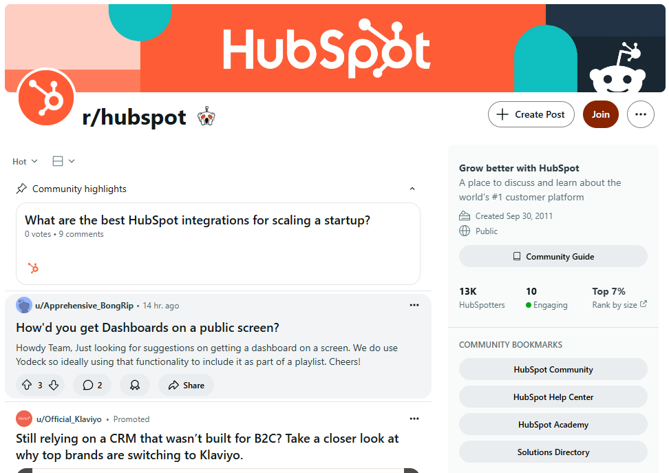 r/hubspot home feed