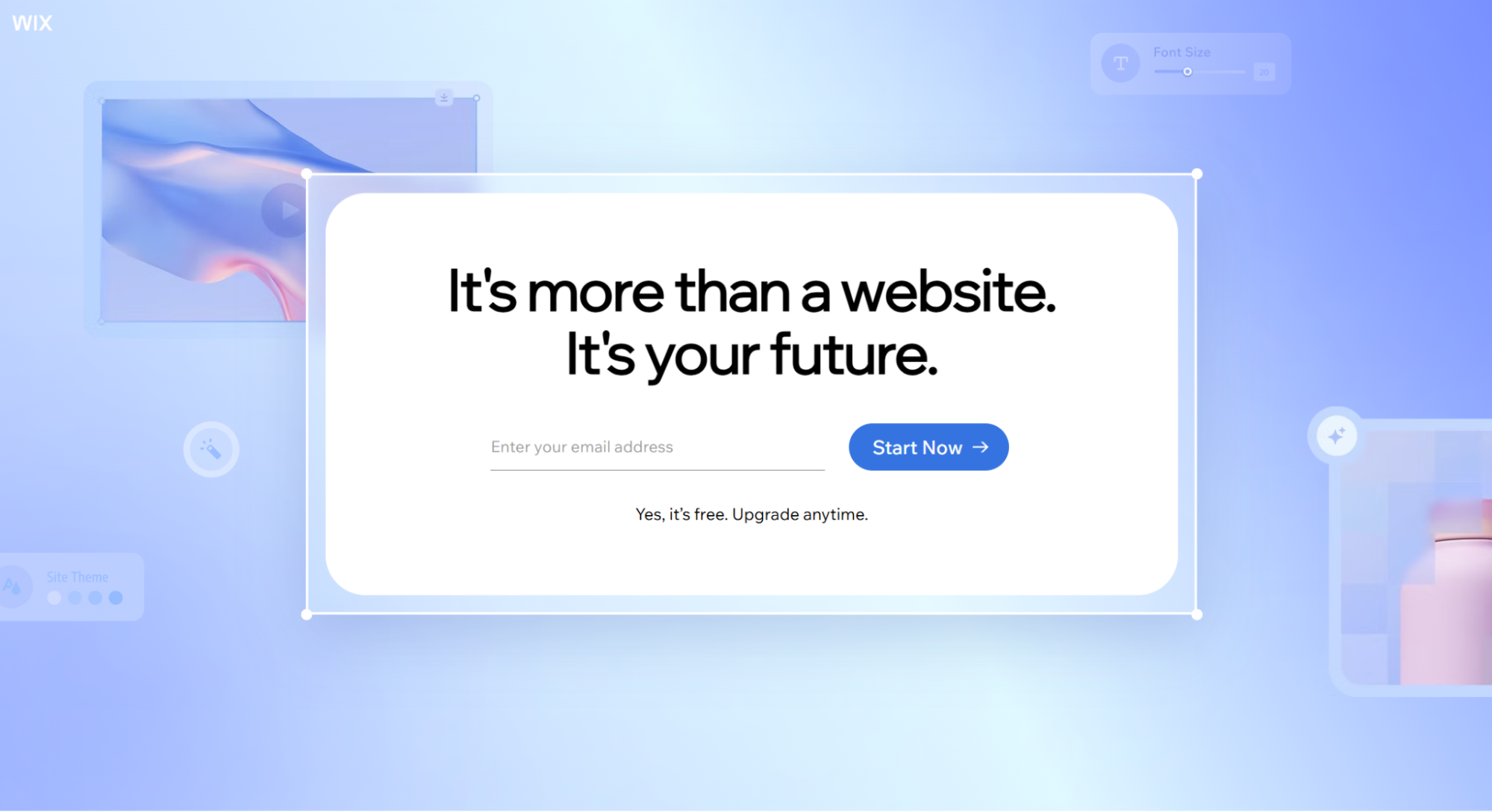 Hero Image of Wix's "Free Website Builder" Landing Page