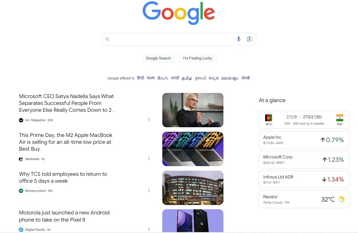 Google Discover on desktop trial in 2023