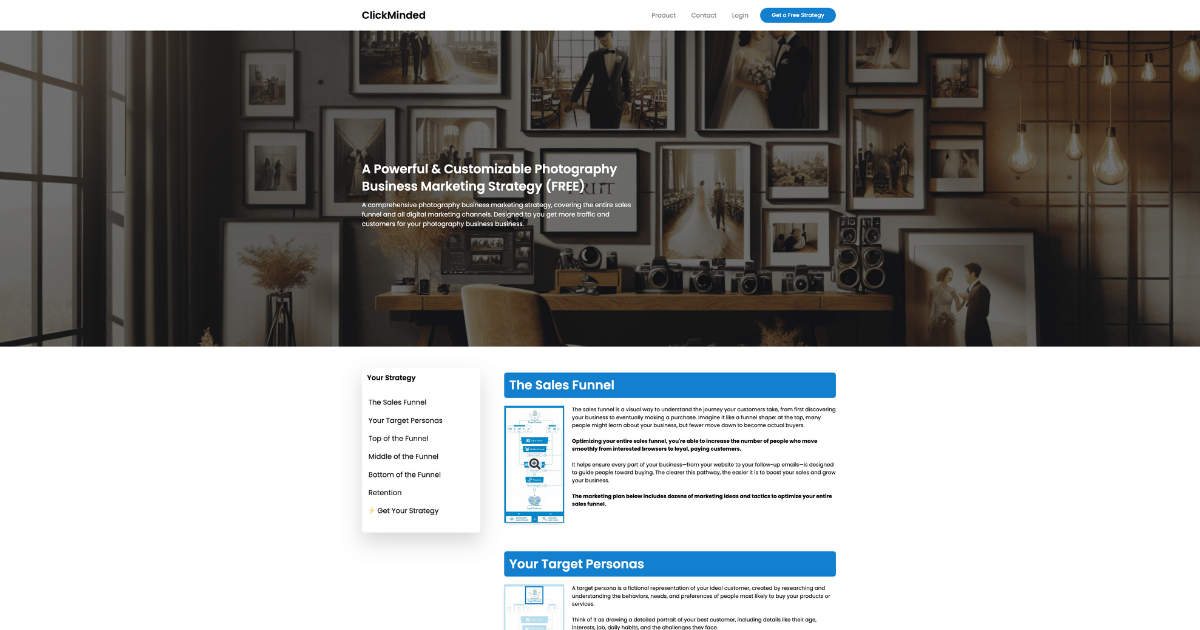 ClickMinded’s free marketing strategy tool