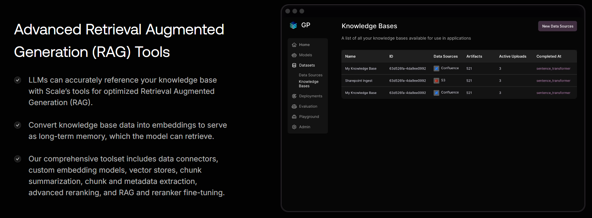 Scale AI's advanced retrieval augmented generation (RAG) tools