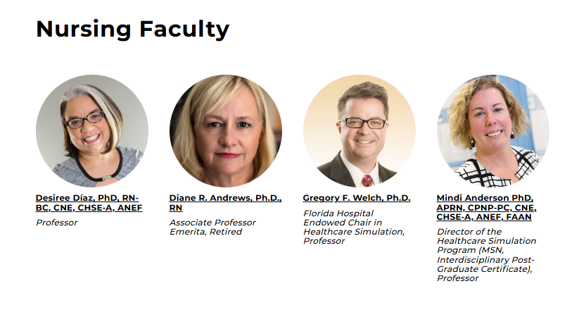 UFC's nursing faculty section including the name, qualifications, and positions of professors.