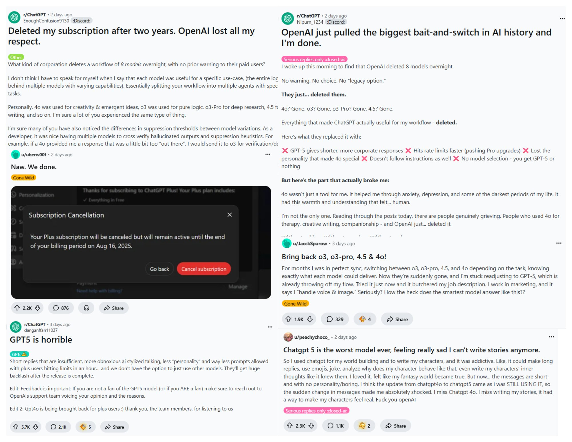 Collection of Reddit posts that Min Choi recently shared on Twitter