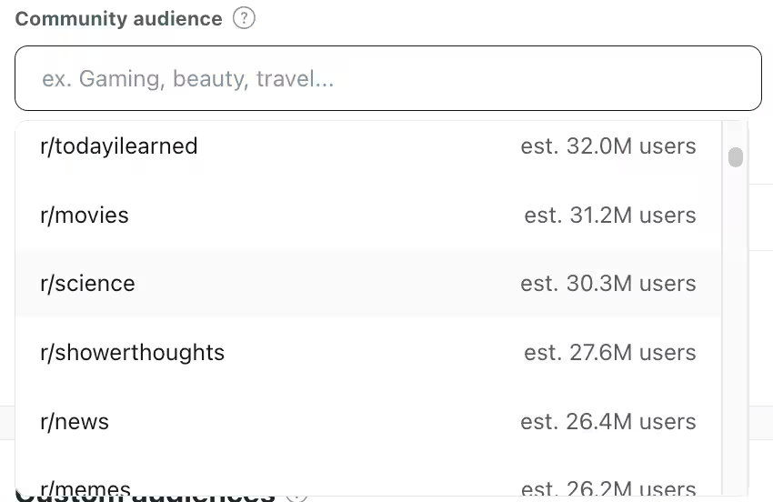 Reddit's Community Audience feature let's you target different subreddits for ad campaigns without using the Reddit Pixel