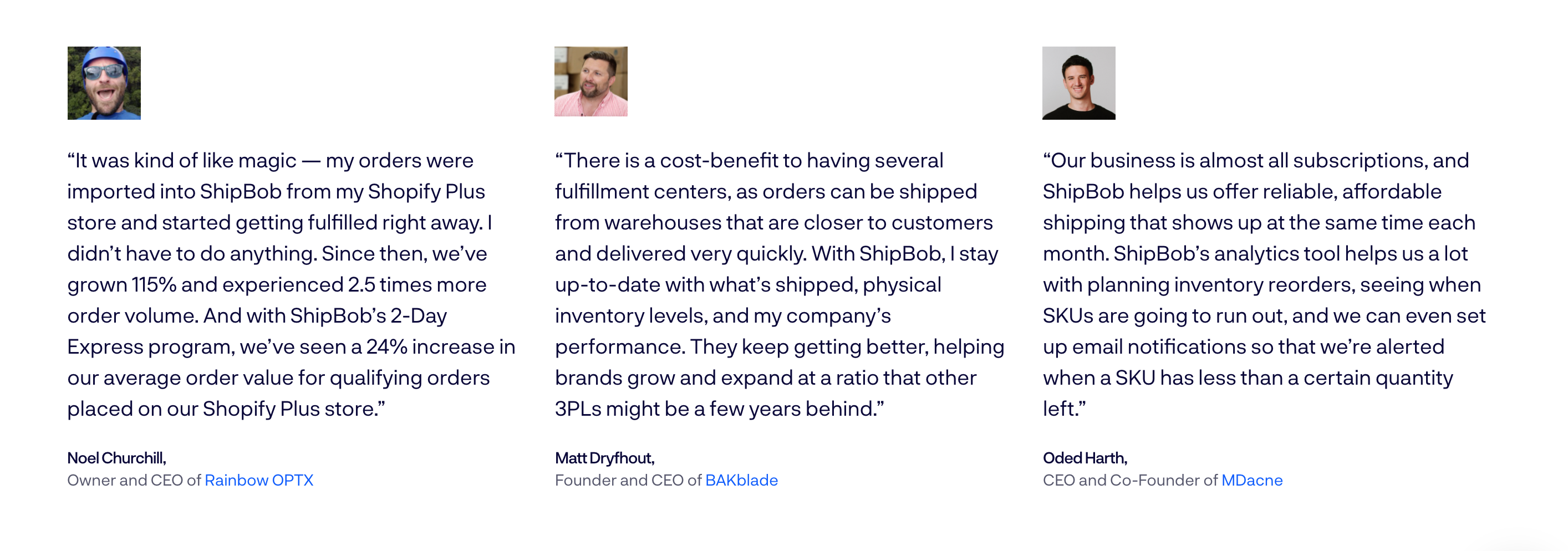 Product Page Testimonials